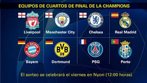 Pasa a cuartos de final por definir. Todos Los Equipos Clasificados Para Los Cuartos De Final De La Champions League