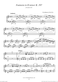 Mozart Fantasia In D Minor K397 Sheet Music For Piano Solo Piano Sheet Music Piano Sheet Music Classical Sheet Music
