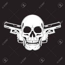 Tattoo johnny is the best place to find the largest variety of professional tattoo designs. Skull And Two Gun Tattoo Skull Vector Illustration Royalty Free Cliparts Vectors And Stock Illustration Image 143131482