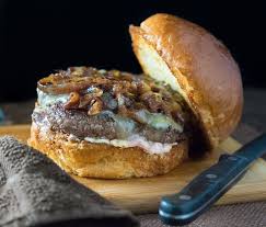 Wagyu Beef Burger With Red Wine Caramelized Onions And Roasted Garlic Aioli Fox Valley Foodie Wagyu Beef Burger Wagyu Beef Wagyu Beef Recipe