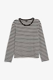 Black And Yellow Striped Long Sleeve Shirt Soft Long Sleeved Top Black And White Stripes Tops Long Sleeve Tops Black White Tops Tops