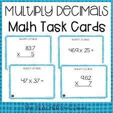 Decimals worksheets 5th grade worksheets place value worksheets math fractions maths division anchor chart fraction chart ordering decimals fifth grade math. 5th Grade Multiply Decimals Task Cards Multiply Decimals Center The Teacher Next Door