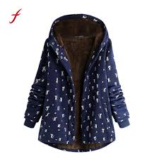 us 20 71 22 off winter jacket women warm outwear cat print hooded pockets vintage plus size haspvintage ladies fleece thick women coats in parkas