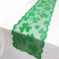 Perfect for wedding and holiday events. Irish Day Shamrock Table Runner Clover Table Flag St Patrick S Day Decoration Table Flag Polyester Home Hotel Table Decoration Table Runners Aliexpress