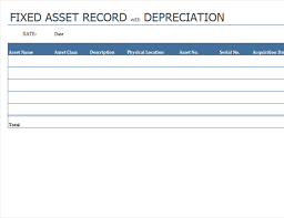 fixed asset record with depreciation