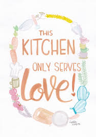 Kitchen Dapur Wall Decor Quotes Watercolor Illustration By Cyntialubis Seni Dinding Ilustrasi Seni