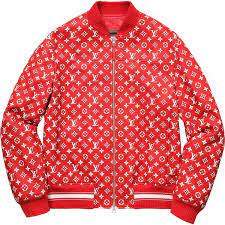 Supreme Louis Vuitton Supreme Leather Baseball Jacket Liked On Polyvore Featuring Outerwear Jack Supreme Clothing Leather Baseball Jacket Red Jacket Leather