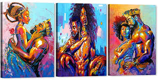 Maybe you would like to learn more about one of these? Amazon Com Set Of 3 African King And Queen Canvas Wall Art Black Art Paintings For Wall King Queen Crowns Poster For Adult Bedroom Decor Sexy Pose Of African Lovers Picture Framed