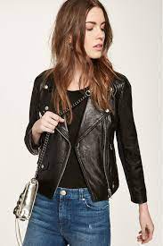 Wes Moto With Neoprene Leather Jacket Leather Jackets Women Leather Jacket Girl