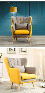 Yellow And Grey Elements Upholstered Armchair Interer Dizajn Studii Dizajn Kvartiry