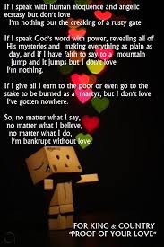 2 To The 1 To The 1 To The 3 Song Lyrics 1 Corinthians 13 1 3 In The Music Video For The Proof Of Your Love For King Country Christian Music Quotes King And Country Worship Lyrics