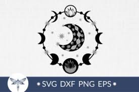 Download Moon Phases With Moon Stars Svg Bohemian Crescent Moon Svg Crella