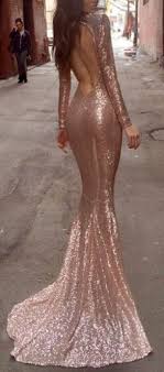 Rose Gold Mermaid Gown Prom Dresses Long Fancy Dresses Evening Dresses