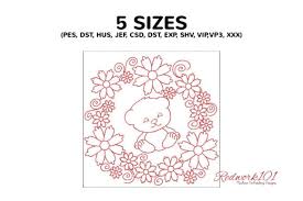 Download Cute Baby Bear In Floral Circle Creative Fabrica SVG Cut Files