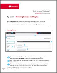 With lexis advance® your favorite lexis.com® research features are still available, but enhanced with more functionality and added options than ever lexis advance® works with lexisnexis products, so that you can uncover critical sources and build a convincing case without having to sign in to multiple. Documentation For Lexis Advance Quicklaw Lexisnexis Canada