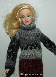 This sweater is very easy to knit, but depending on the type of yarn you choose you can come out with very different results. Abc Knitting Patterns Barbie Turtleneck Sweater
