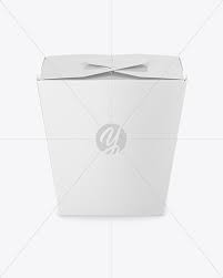 Glossy Paper Noodles Box Mockup Half Side View High Angle Shot In Box Mockups On Yellow Images Object Mockups
