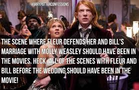 harry potter confessions. — The scene where Fleur defends her and Bills...