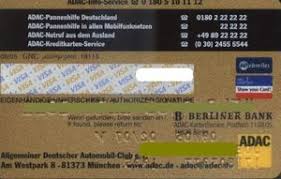 Bank Card Adac Plus Berliner Bank Germany Federal Republic Col De Vi 0001 01