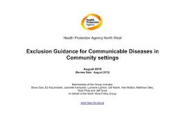 exclusion guidance for communicable diseases in community