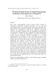 Voici un modèle de lettre gratuit dont le sujet est lettre de motivation candidature à une licence. Pdf The End Of Study Project In English Departments In Morocco The Supervisor S Perspective
