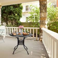 Maybe you would like to learn more about one of these? Gymax 36 Cast Aluminum Round Patio Dining Table Durable W Umbrella Hole Porch Black Walmart Com Walmart Com