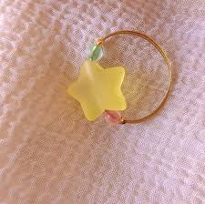 イエローキャンディ ぷっくりスター ワイヤーリング アクセサリー スターリング リング