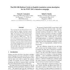 The type of your english to chinese translation will depend on the topic of your text.our translator services in bm to english translation dictionary will help you take the right decision and make your text stand out. The Bm I2r Haitian Creole To English Translation System Description For The Wmt 2011 Evaluation Campaign Acl Anthology
