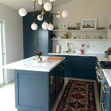 Five drawers provide space to keep items organized and out of sight. Image Result For Dark Teal Kitchen Cabinets Kitchen Renovation Home Decor Kitchen Kitchen Design