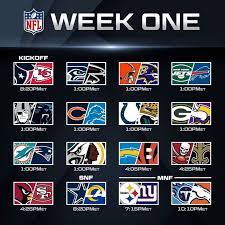 Nfl Week 1 Schedule 2020 Nfl Nfl Week 1 Nfl Matchups