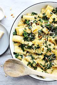 Lemony Rigatoni Pasta With Kale And Shallots Recipe Rigatoni Pasta Recipes Rigatoni Pasta Kale Pasta