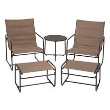 Mainstays Keswick Cove 5 Piece Sling Outdoor Chat Set Brown Conversation Set Patio Outdoor Patio Chairs Lounge Chair Outdoor