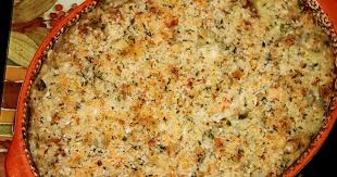 Haddock small onion ritz spread a couple pats of butter (butter) on the bottom of a casserole dish. Deep South Dish Seafood And Eggplant Dressing