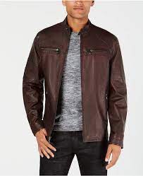 Inc International Concepts I N C Men S Washed Moto Jacket Created For Macy S Leather Jacket Men Style Leather Jacket Pleather Jacket