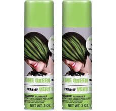 Lime Green Hair Spray 2ct Party City