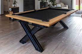 billard americain en acier noir et chene inedit dans le monde du billard billard transformable en table a manger de 1 billard billard americain billard design