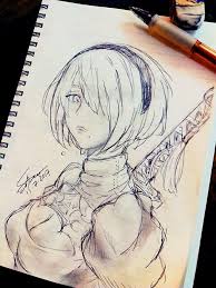 See more ideas about drawings, art sketches, me me me anime. Drawing 2b By Using 2b Automatic Pencil W Best Anime Drawings Rainbow Six Siege Anime Sketches