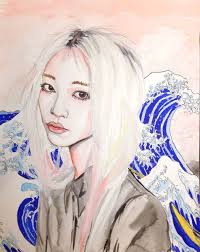 50 Frau Portrait Wasser