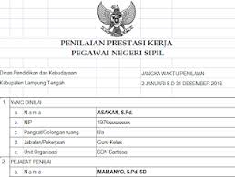 Penilaian prestasi kerja pada akhir tahun dilakukan oleh pimpinan instansi induknya atau pejabat lain yang ditunjuk, berdasarkan bahan yang diperoleh contoh 1: Contoh Pengisian Formulir Sasaran Kerja Pegawai Negeri Sipil Basirin Com