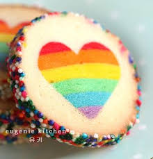 Valentine Rainbow Heart Cookies Eugenie Cookies Recipe Rainbow Food Heart Cookies Rainbow Cookies
