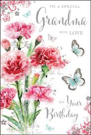 The exact flowers you choose depends on the message you want to send. Birthday Card Grandma Flowers Butterflies Highworth Emporium