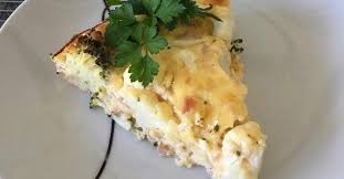 Crustless Broccoli Cauliflower And Bacon Quiche Recipe Bacon Quiche Thermomix Recipes Quiche