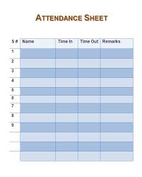 memorable free printable blank attendance chart the preview