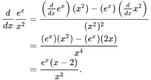 The derivative tells us the slope of a function at any point. Quotient Rule Wikipedia