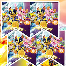Zuma with scuba gear backpack. Daisy Celebrates Paw Patrol Mighty Pups Birthday Party Printable Files