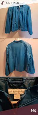 Christopher Banks Faux Leather Blue Jacket Coats Jackets Women Peach Jacket Denim Fashion
