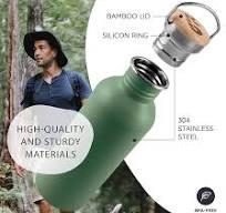 Amazon.com: Bambaw 24 oz Stainless Steel Water Bottle, Green ...
