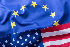 Eu And Usa Euro Flag And Usa Flag Stock Photo - Download Image Now - USA, European Union, European Union Flag - iStock