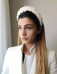 Free Express Shipping White Pearl Velvet Padded Headband Large Matador Thick Headband Royal Headband Wedding Bridal Pearl Headband Pearl Bridal Headband Thick Headbands Pearl Headband