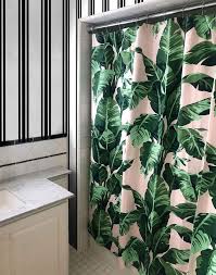 Pacifico Palm Shower Curtain Pink Green Bathroom Bathroom Decor Shower Curtain